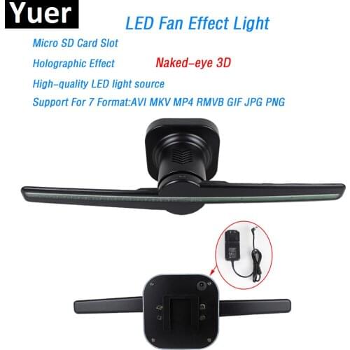 3D Hologram Advertising Display LED Fan Holographic Imaging 3D Naked Eye LED Fan Light LED Moving Head Light Holiday Decoration