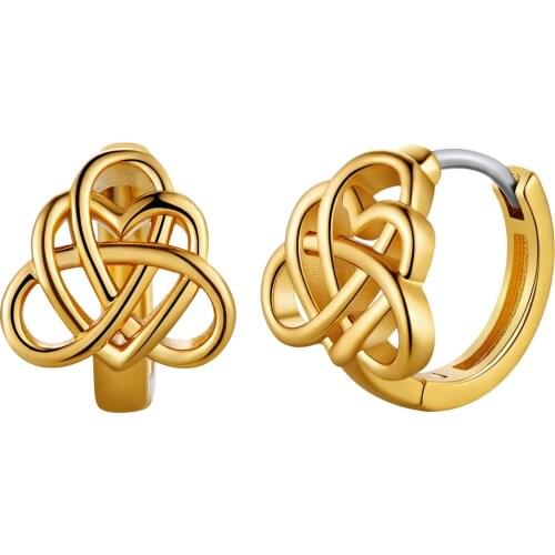 U7 Celtic Knot Huggie Hoop Earrings Fashion Jewelry Festival/Birthday Gift For Women E4999K
