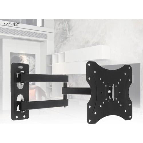 Universal 35KG Adjustable TV Wall Mount Bracket Flat Panel TV Frame Support 15 Degrees Tilt with Level for 14 - 42 Inch LCD LED