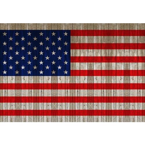 VinylBDS Flag Day Photography Backdrops With Stars Wood American Flag Photography Background Children Photocall Bodas Fondo