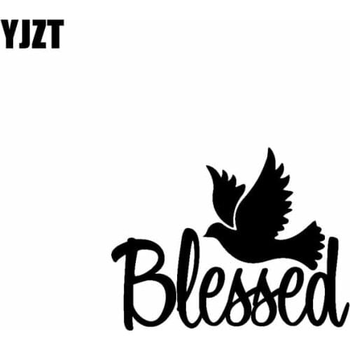 YJZT 12.7CM*9.8CM Blessed Jesus Vinyl Car Sticker Decals Black Silver C13-00098