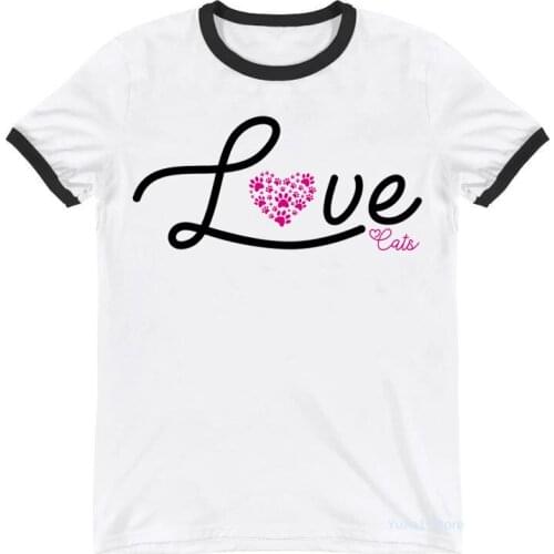 Love Cats Graphic Print WomenS T-Shirt Cat Paw Tshirt Femme Summer Fashion T Shirt Female Harajuku Shirt Tumblr Clothes Tops