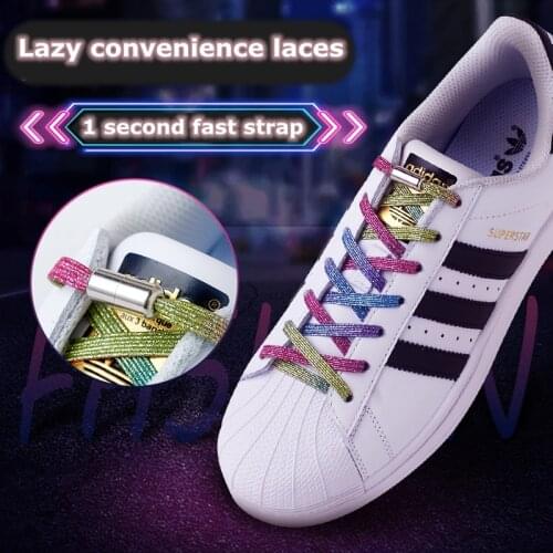 1Pair Elastic Capsule Locking Shoelaces Flats No Tie Shoelace Quick Sneakers Shoe laces Kids Adult Women Men Shoes lace Strings