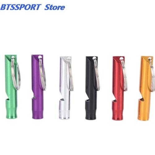1Pcs Outdoor Metal Multifunction Whistle Pendant With Keychain Keyring For Outdoor Survival Emergency Mini size whistles