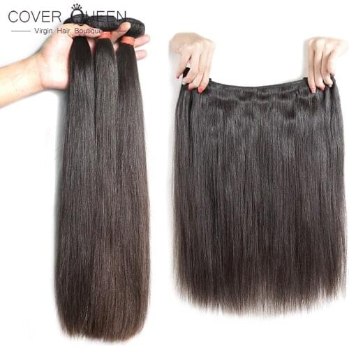 COVER QUEEN Onecut Hair 6-30 32 38 40 Inch Raw Virgin Brazilian Hair Weave Bundles Straight 100% Human Hair Bundles 3 Pcs