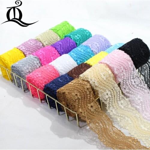 5yard 24 mix color Garment accessories exquisite color lace quality fabric lace with elastic lace wide 5.5cm Elastic lace,ribbon