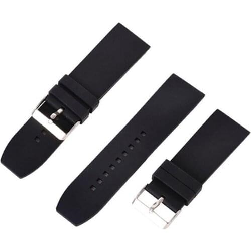 50% Hot Sales 16mm - 28mm Waterproof Solid Soft Silicone Buckle Watch Strap Band Replacement
