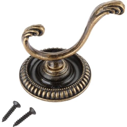 54mm Antique Door Hanger Hooks Vintage Bathroom Wall Hanger Hats Bag Keychain Zinc Alloy Hook Coat Wall Hooks with Screws 1pc