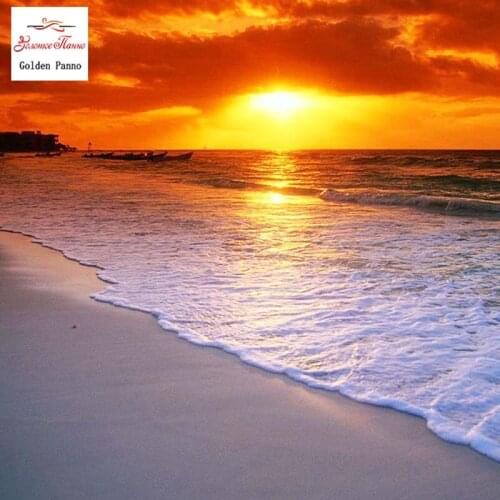 Diamond Painting Full Square 5D Diy Daimond Embroidery Diamant Mosaic Sale Displasy Broderie Diamant Sunset Scenery Beach 12