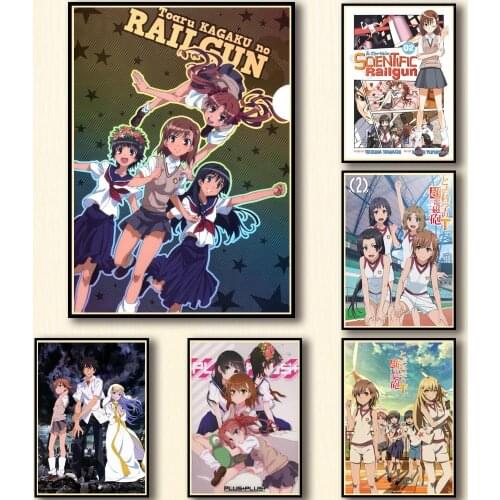 WTQ Anime Posters A Certain Scientific Railgun Canvas Painting Wall Decor Retro Poster Wall Art Picture Room Decor Home Decor