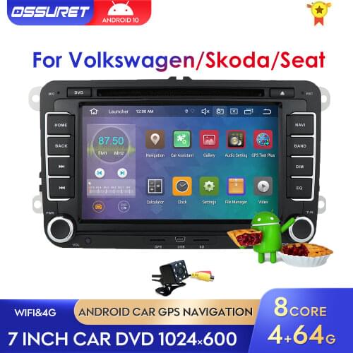 7" Android10 Octa Core Car DVD Player Radio for VW Volkswagen Golf Passat Touran Tiguan Sharan Skoda Octavia Seat Altea XL 2Din