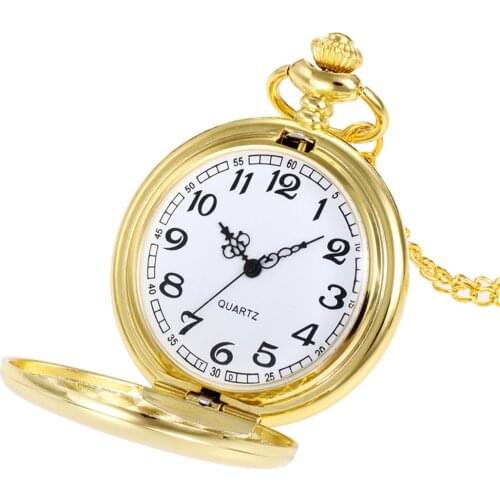 Gold Pocket Watch For Men Grandpa Gift Pendant Chain Fob Watch For Women Men Birthday Gift Dropshipping
