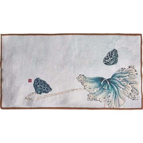 Tea towel cloth thickened water-absorbing high-end zen tea table mat tea table tea set spare parts