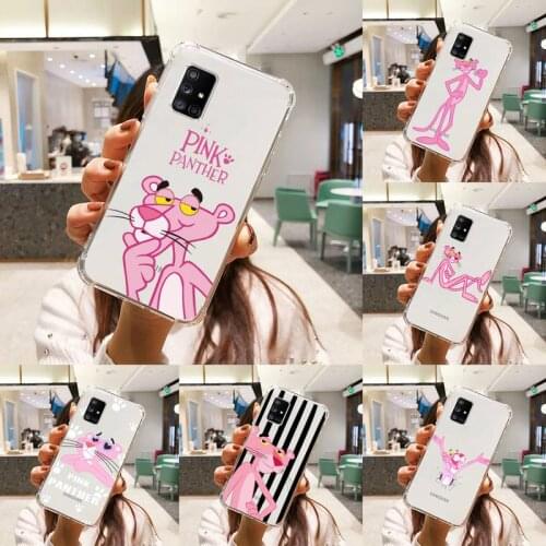 Pink Panther Phone Case Transparent For Samsung S A M J 21 20 50 30 60 5 7 51 71 90 11 10 J710 e p PLUS Prime 5G coque shell