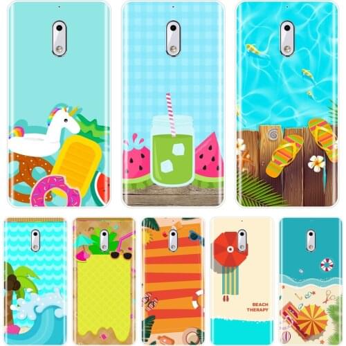 Travel Beach Summer Ocean Pineapple Watermelon Back Cover For Nokia 7 Plus X6 Soft Silicone Phone Case For Nokia 1 2 3 5 6 8