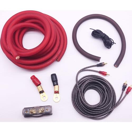 Pure Copper International standards 0GA Cable Amplifier Subwoofer Speaker Installation Wires Kit Power Cable 80 AMP Fuse Holder