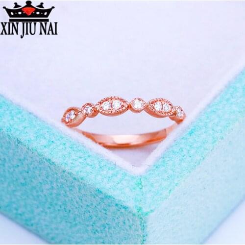 Zircon Crystal Thin Stackable Rings Rhinestone Finger Band 18K rose gold Statement Jewelry for Women Trend anniversary Gifts