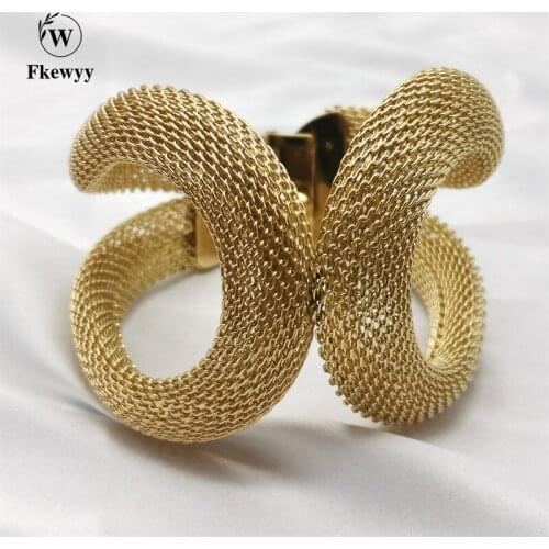 Fkewyy New Bohemian Jewelry Weave Golden Bangles For Women Charm Bracelets Girl Festival Snake Bracelet Wedding Accessories