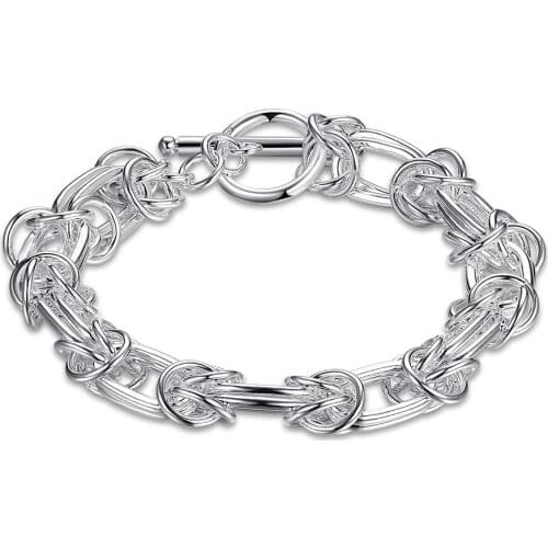 Hot 925 sterling silver Bracelets for women man Creative fine circle chain Wedding party Christmas Gifts fashion Jewelry lady