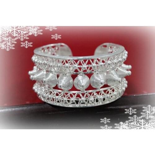 Hmong Bracelets Chinese Folk Dance Performance Costume Accessories Miao Silver Jewellry