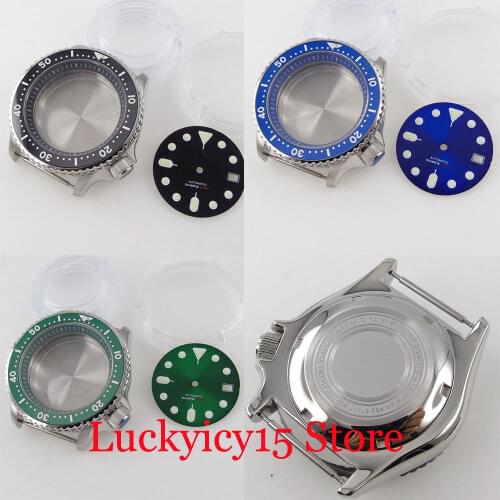 Fti SXK007 NH35A NH36A Polished Steel 200M Diver Automatic Watch Case Chapter Ring Sapphire Crystal 41mm