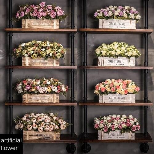 Simulated Fake Flowers Potted Decorative Plastic Dry Flowers, Plant Home Silk Flowers