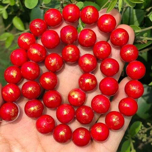 Red Lapis Lazuli Jades Stone Beads Round Loose Spacer Beads For Jewelry Making Bracelet DIY Accessories 4/6/8/10/12mm 15"Inch