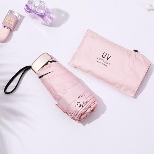 Pocket Mini Umbrella Sun Women Ultra-light Small Ladies Parasol Sunscreen UV Protection Rain Women Ombrello Gift Ideas Y6S