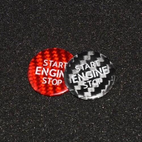 Car Engine Start Button Carbon Fiber Sticker Cover Stop Swtich Key Decor Car Styling For VW Volkswagen 2006-2010 TOUAREG PHAETON