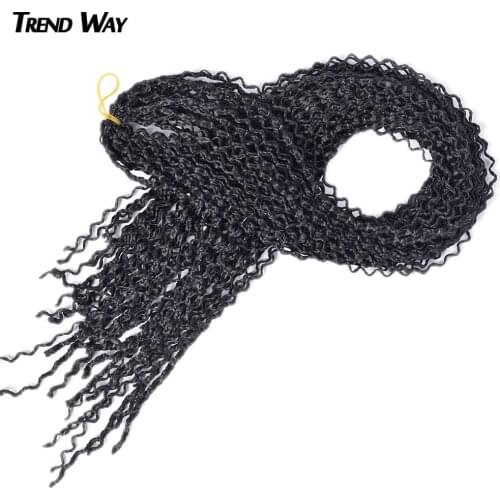 Trend Way For Women 25inch Long Curly Box Braids Zizi Crochet Hair Bundles Synthetic Hair Extensions Braiding Hair Blonde Balck