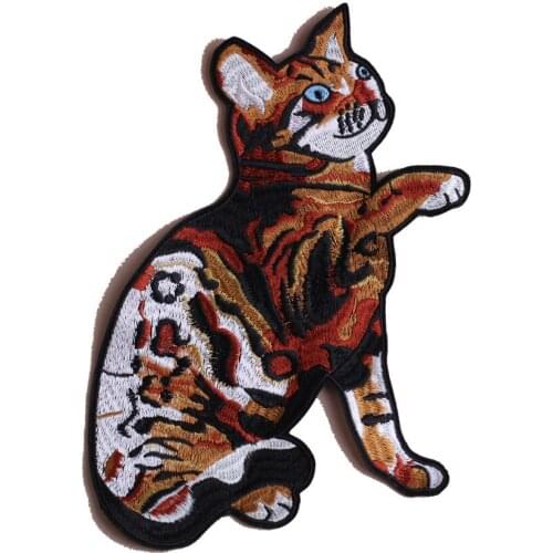 Cool Animals Cat Diy Patches On Clothes Embroidered Patch Punk Iron On Stickers For Clothing Jacket Jeans Thermo Badges