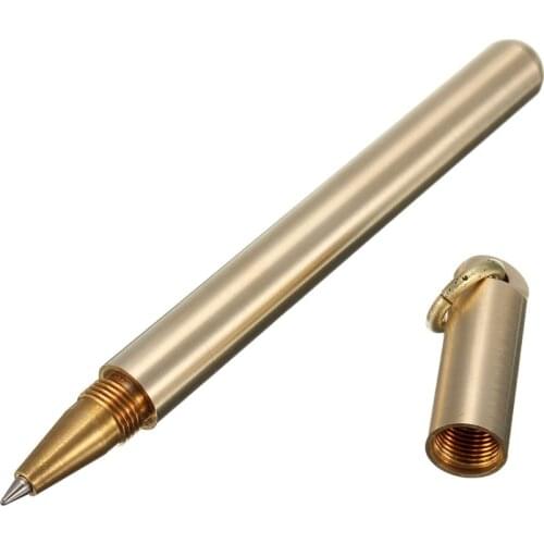1pcs Outdoor Camping EDC Retro Brass Pen Pure Brass Metal Pen By Hand The Tactical Pen Copper Gift Pen Self Defense Wholesale