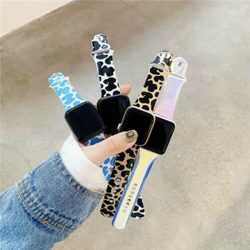Cute Milk Cow Soft Sport Wrist Bracelet Band Strap for Apple Watch Series 6 5 4 3 2 1 SE