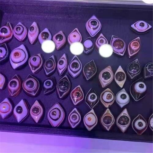 Natural Sheep Eye Board Beads Wrapped Sardonyx Horse Eye Shaped Tibetan Loose Jewelry Accessories Retro DIY Material Bracelet