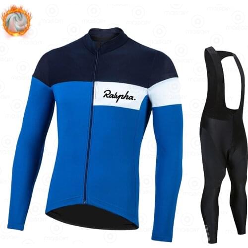 2021 New Ralvpha Winter Fleece Cycling Jersey Set Mountian Bicycle Clothes Wear Ropa Ciclismo Racing Bike Clothing Cycling Set