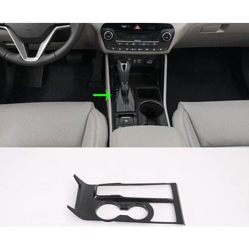 New Products Stickers Car Body Kits Accessories Interior Decorative Black Fiber Gear Panel Box Cover For Hyundai Tucson 2019