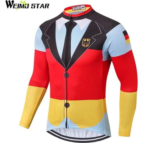 Gentleman clothes Weimostar Men Long Sleeve Cycling Jersey MTB Bike Bicycle cycling clothing Breathable Wear MTB Ciclismo