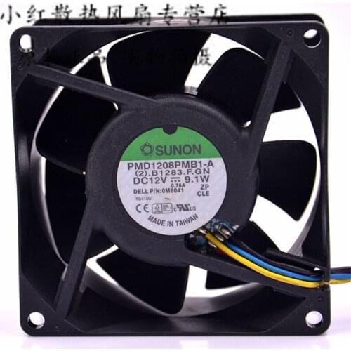 New PMD1208PMB1-A 8038 12V 9.1W 3-wire server cooling fan