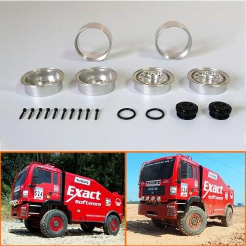 A Pair of Metal Front Tyre Wheels for 1/14 Tamiya RC Truck Dakar Rally Car Climbing Car Diy Parts