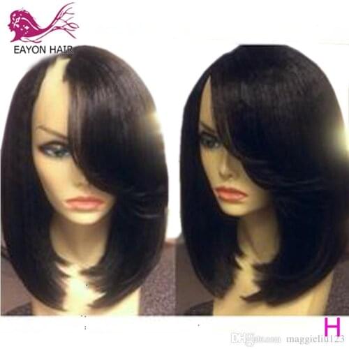 EAYON U Part Wig Brazilian Yaki Straight Hair Natural Color 100% Remy Human Hair Wigs Italian Yaki Hair Human Hair Wig For Women
