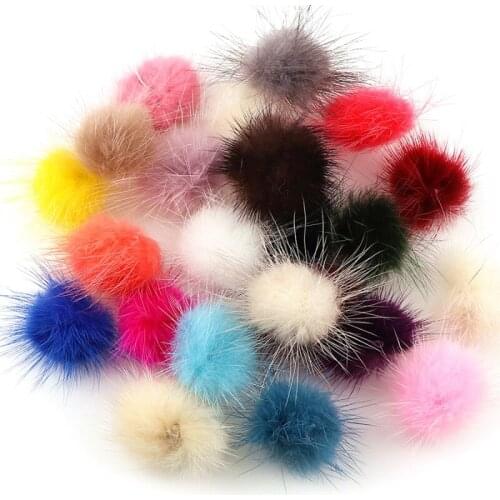 25mm Fox Pompom Colorful Soft Fur Pom Poms Child Gift DIY Creativity Earrings Decor Clothing Shoes Bags Hats Accessories 12pcs