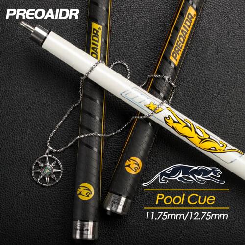 PREOAIDR 3142 BK Series Billiard Pool Cue Rubber Handle Pool Cues Stick Kit 12.75mm /11.5mm Tip Stick Kit Professional