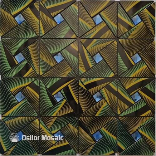 Mixed color metal mosaic aluminum plastic plate mosaic tiles for kitchen backsplash decoration tiles