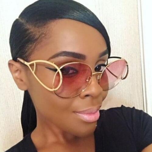 Round brand woman sunglasses fashion Gradient shadow for women Luxury metal female sunglasses Retro vintage glasses oculos