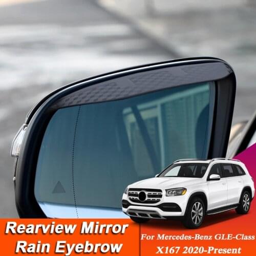 Car-styling For Mercedes-Benz GLE-Class X167 2020-PresenCarbon Fiber Rearview Mirror Eyebrow Rain Shield Anti-rain Cover Sticker