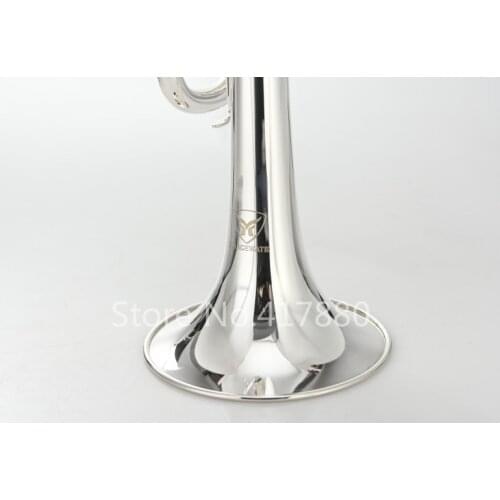 MARGEWATE New Arrival Bb Trumpet B Flat Musicla Instrument Brass Silver Plated Performance Trumpet with Mouthpiece Case