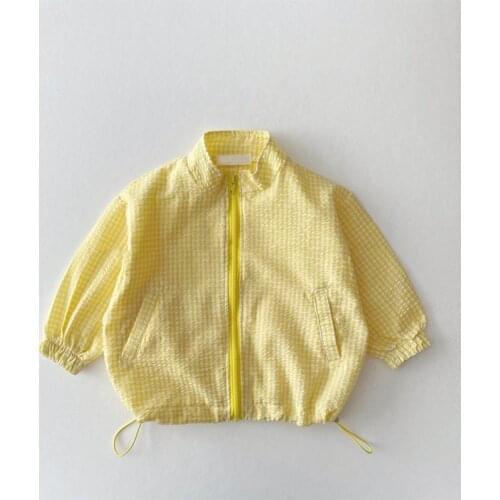 Baby Girls Loose Spring Summer Sun Protection Clothing Ins Coat Boy 2021 Windbreaker Plaid Jackets Children Quick Dry Outerwear