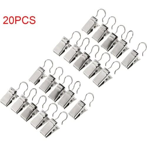 20PCs Stainless Steel Curtain Clip Hook String good helper for fixing curtains is also display, curtain hanging and latest