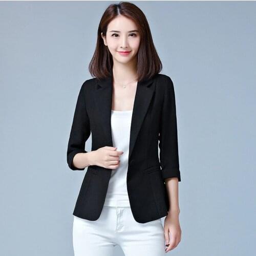 Ladies Blazer Seven-quarter sleeve Blaser Women Suit jacket Feminine Solid Color Blazer Casual Professional Small Suit A135