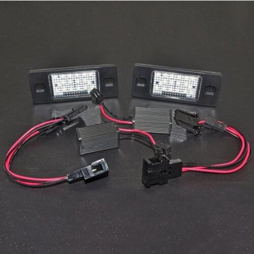 1 Pair Canbus Error Free White 18SMD LED Number License Plate Lights For VW Touareg Tiguan Golf 5 Passat B5 5D Touring